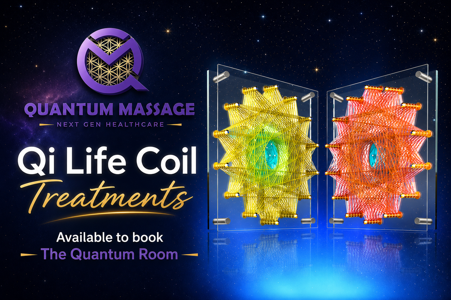 Qi Life coil treatments available in the Quantum Room